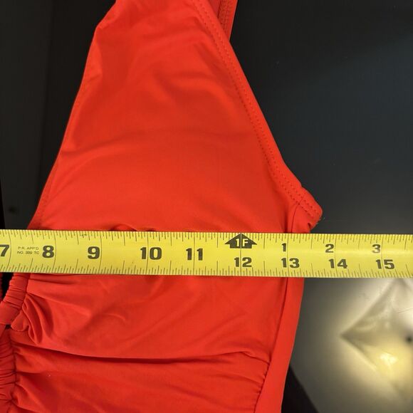 Lauren Ralph‎ Lauren One Piece Bathingsuit Red Plunging Swimsuit Cut-Out 14 - Picture 7 of 7